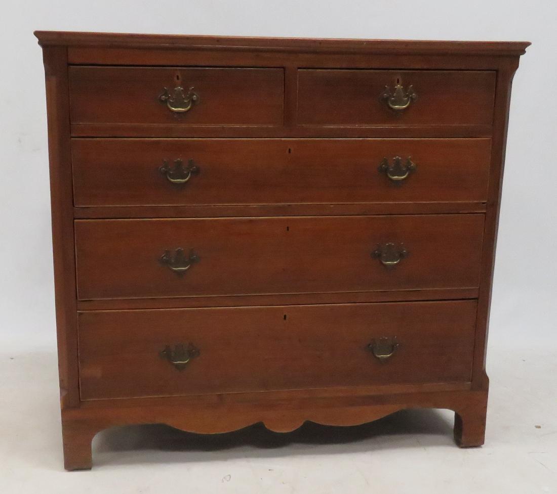 GEORGE II CARVED & INLAID WALNUT CHEST OF DRAWERS, 18TH (1 of 3)