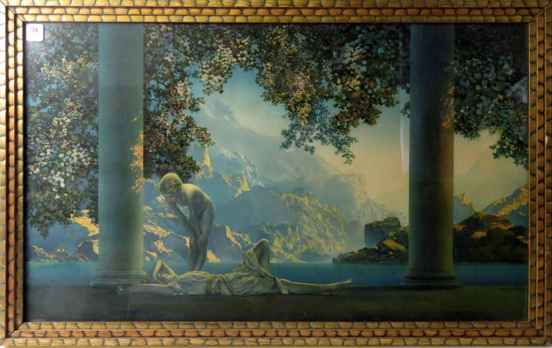 MAXFIELD PARRISH PRINT, "DAYBREAK". FRAMED & GLAZED-20 (1 of 1)