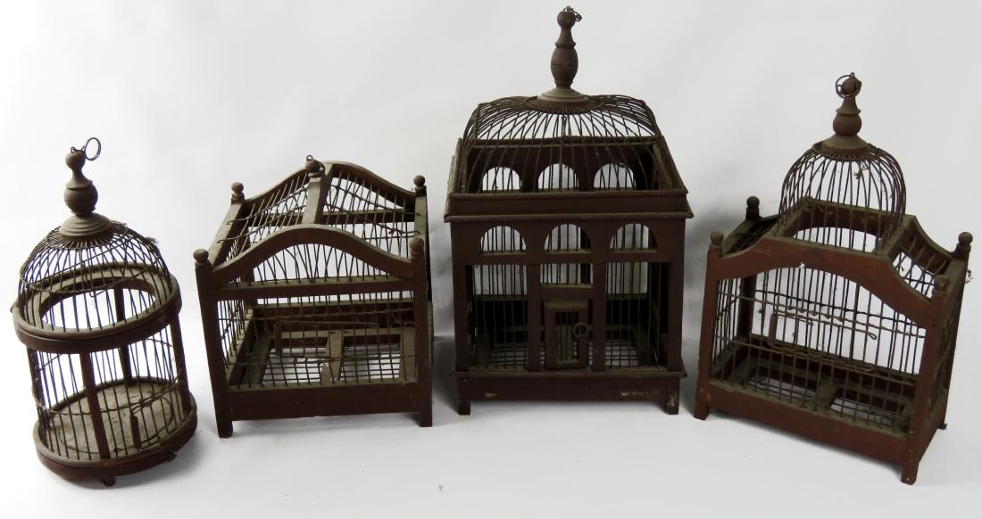 LOT (5) ASSORTED VINTAGE BIRD CAGES (1 of 1)