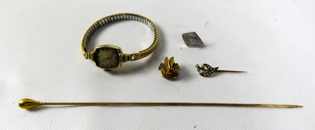 LOT ASSORTED GOLD JEWELRY INCLUDING 14K OMEGA LADY' (1 of 5)
