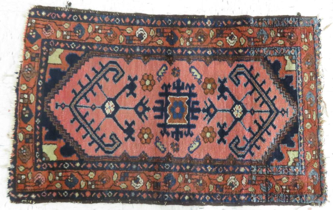 ANTIQUE HAMADAN RUG. 2'8" X 4'3" (1 of 3)