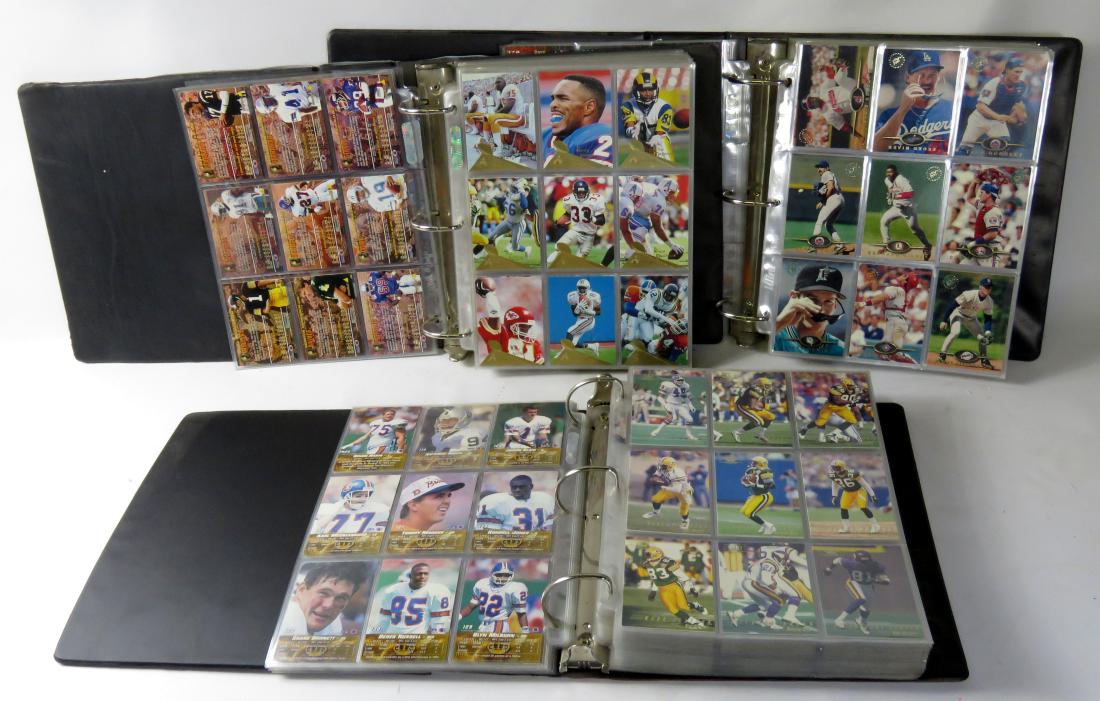 LOT (7) ALBUMS FOOTBALL & BASEBALL COLLECTOR CARDS (1 of 2)