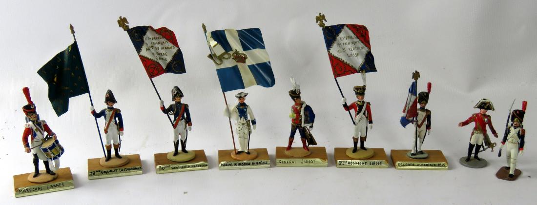 LOT (9) 18TH CENTURY STYLE TRENCH HAND PAINTED METAL (1 of 1)