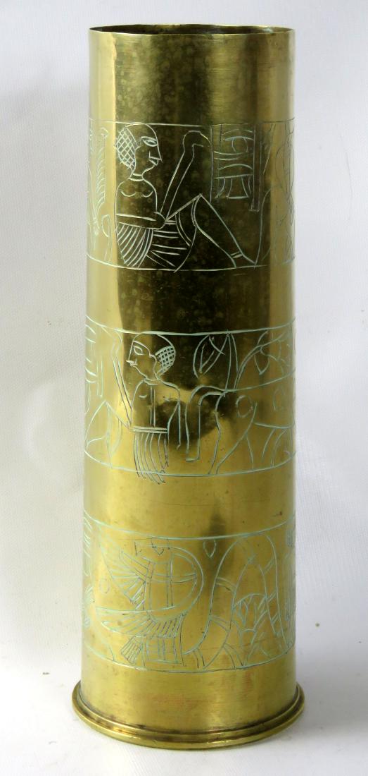 VINTAGE EGYPTIAN DESIGN ENGRAVED SHELL ART, 1912. (1 of 2)