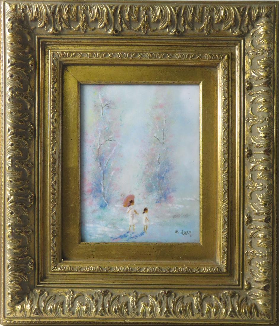 FRENCH SCHOOL (20TH CENTURY), ENAMEL ON COPPER PANEL, (1 of 2)