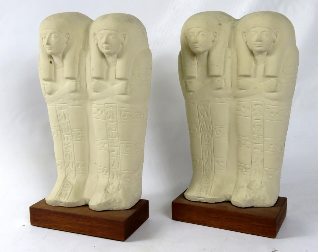 PAIR PLASTER CAST EGYPTIAN STYLE FIGURAL BOOKENDS ON (1 of 1)