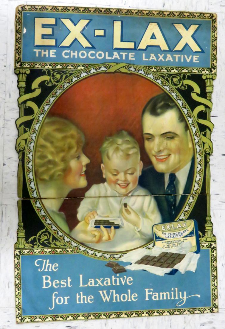 VINTAGE EX-LAX CARDBOARD ADVERTISING DISPLAY SIGN. 37 (1 of 1)