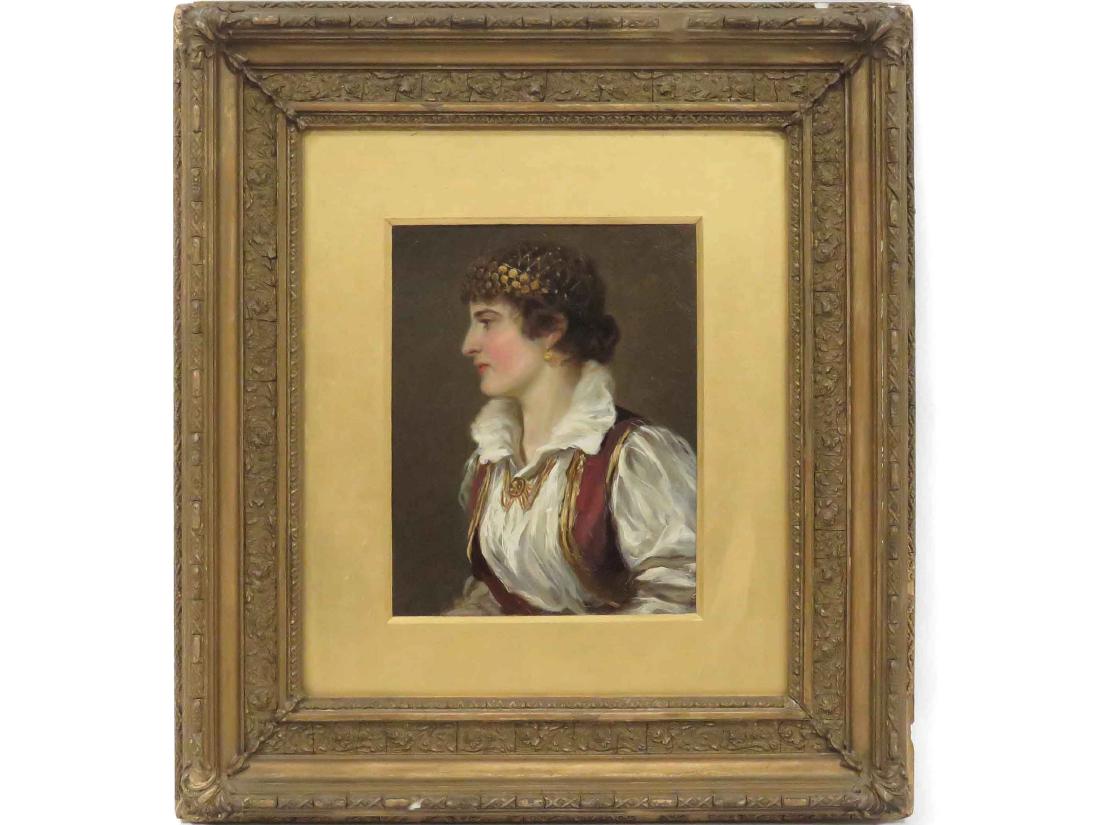 ORIENTALIST SCHOOL (19TH CENTURY) OIL ON ARTIST PANEL,: ORIENTALIST SCHOOL (19TH CENTURY) OIL ON ARTIST PANEL, YOUNG WOMAN, SIGNED HAVELL. 10 X 8"; FRAMED 19 X 17"