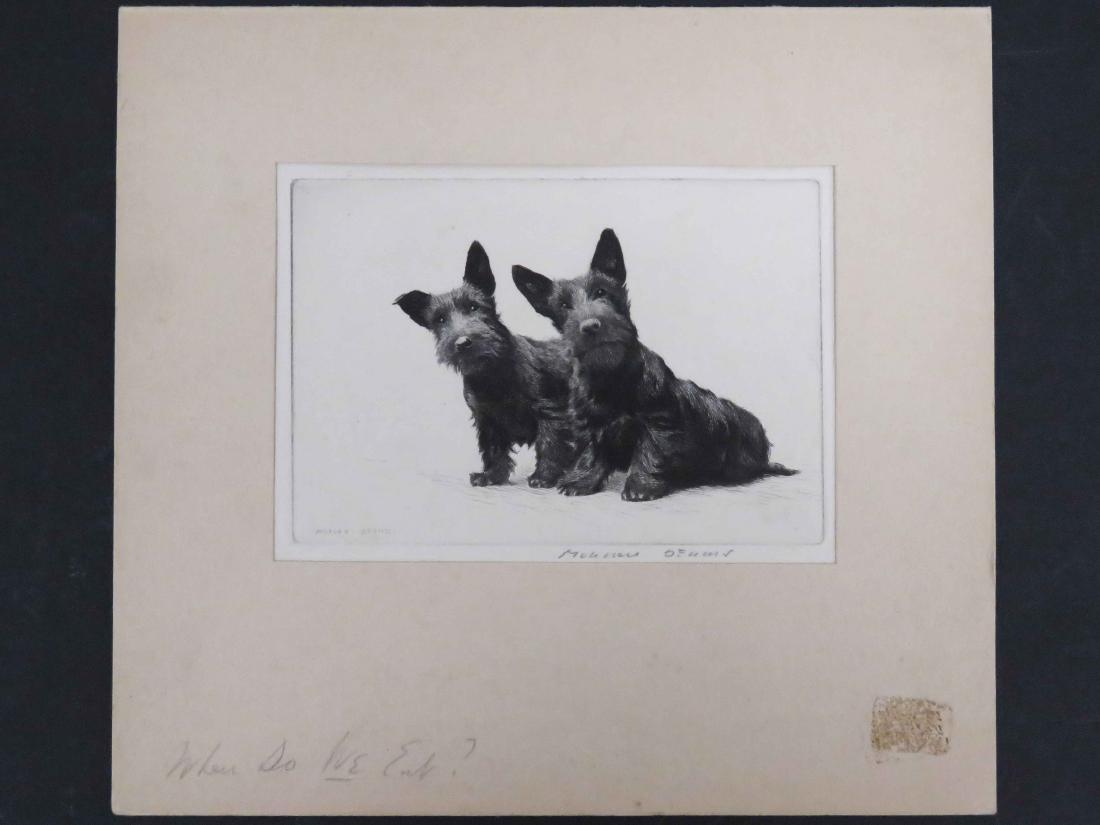 MORGAN DENNIS (AMERICAN 1892-1960), ETCHING, "WHEN DO: MORGAN DENNIS (AMERICAN 1892-1960), ETCHING, "WHEN DO WE EAT?", SIGNED. PLATE 3 3/8 X 5" NOTE: USED BY TEXACO GAS IN ADVERTISEMENTS UNDER THE TITLE "LISTEN"