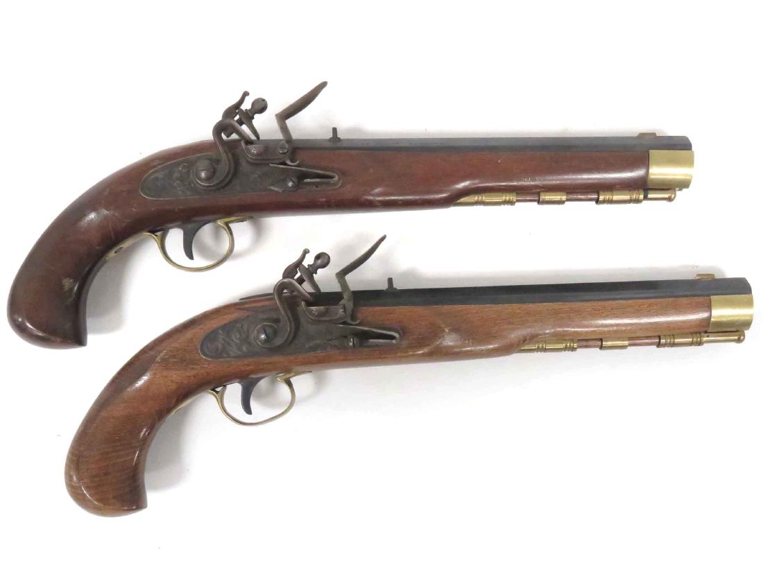 PAIR BLACK POWDER FLINT LOCK .45 CAL PISTOLS: PAIR BLACK POWDER FLINT LOCK .45 CAL PISTOLS