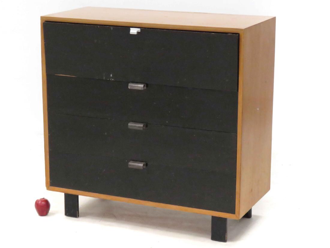 GEORGE NELSON FOR HERMAN MILLER, ZEELAND MICHIGAN,: GEORGE NELSON FOR HERMAN MILLER, ZEELAND MICHIGAN, CHEST WITH DROP FRONT DESK, SIGNED. HEIGHT 40"; WIDTH 40"
