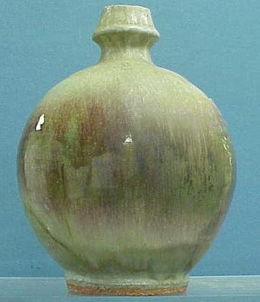 STUDIO POTTERY GLAZED BOTTLE VASE