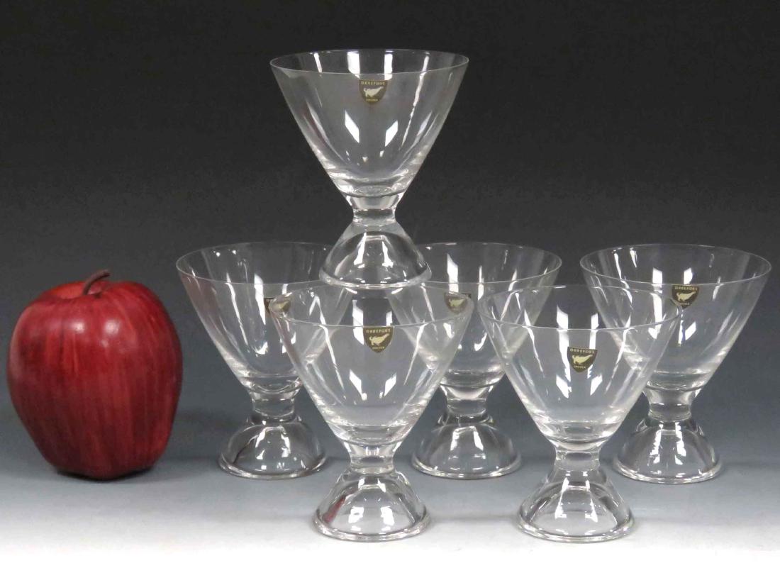 SET (6) ORREFORS SWEDEN CRYSTAL CORDIAL/WINE GLASSES: SET (6) ORREFORS SWEDEN CRYSTAL CORDIAL/WINE GLASSES WITH ORIGINAL LABELS. HEIGHT 3 1/2"