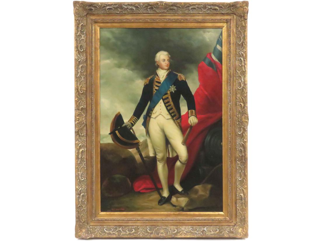 ENGLISH SCHOOL (20TH CENTURY), OIL ON CANVAS, MILITARY: ENGLISH SCHOOL (20TH CENTURY), OIL ON CANVAS, MILITARY OFFICER, SIGNED TIM WILKINSON. 36 X 24"; FRAMED 45 X 33"