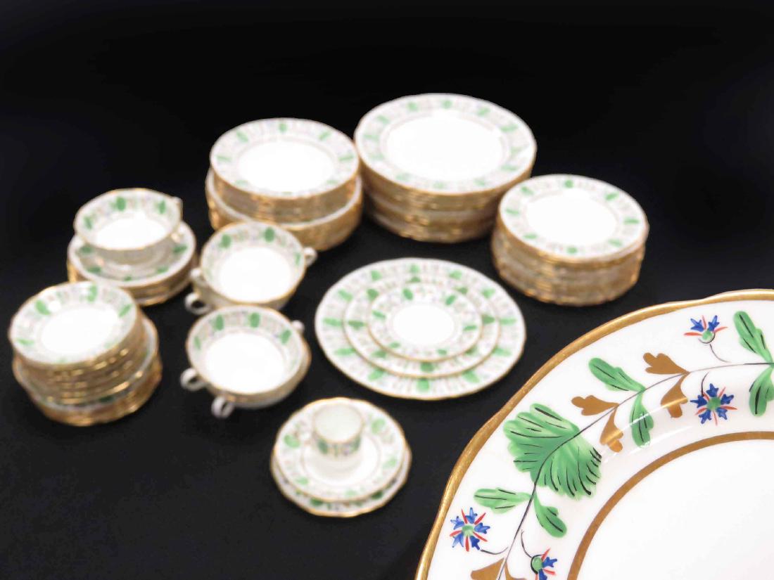 PARTIAL SERVICE HAMMERSLEY "PALMETTO" PORCELAIN DINNER: PARTIAL SERVICE HAMMERSLEY "PALMETTO" PORCELAIN DINNER SERVICE, C.1940/50'S (64 PIECES) INCLUDING (14) DINNER PLATES, 10 3/4"....