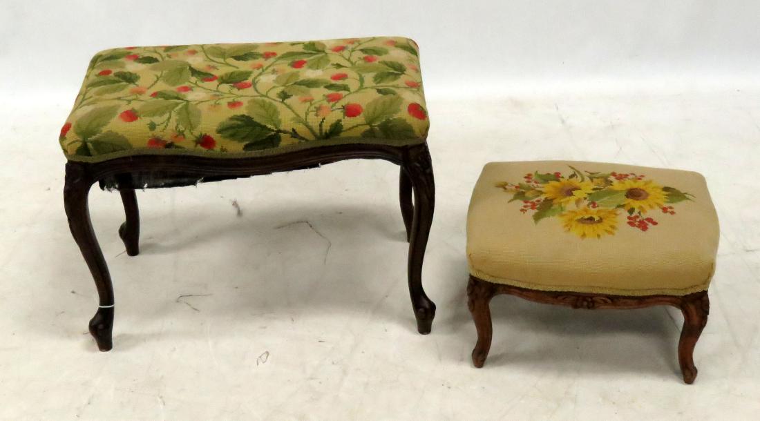 LOT (2) INCLUDING FRENCH CARVED FRUITWOOD BENCH, HEIGHT (1 of 1)