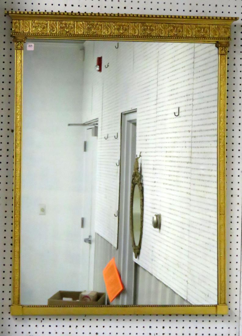 REGENCY STYLE CARVED AND GILT FRAMED MIRROR. 45 X 32" (1 of 1)