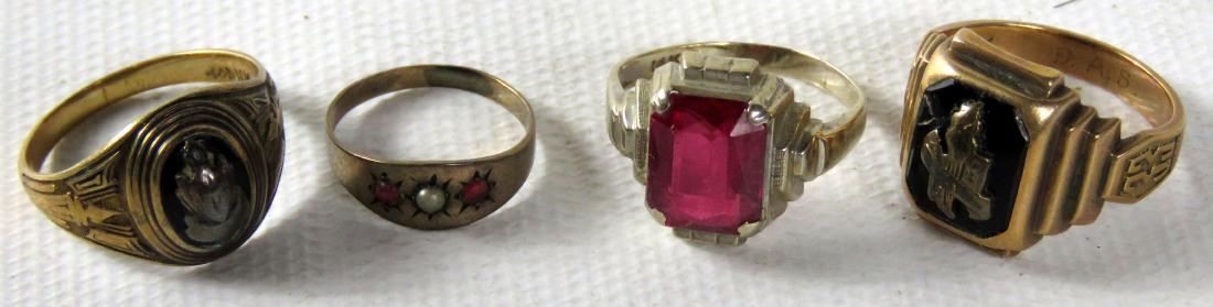 LOT (4) GOLD RINGS INCLUDING (2) 10K AND (2) 14K RINGS (1 of 1)