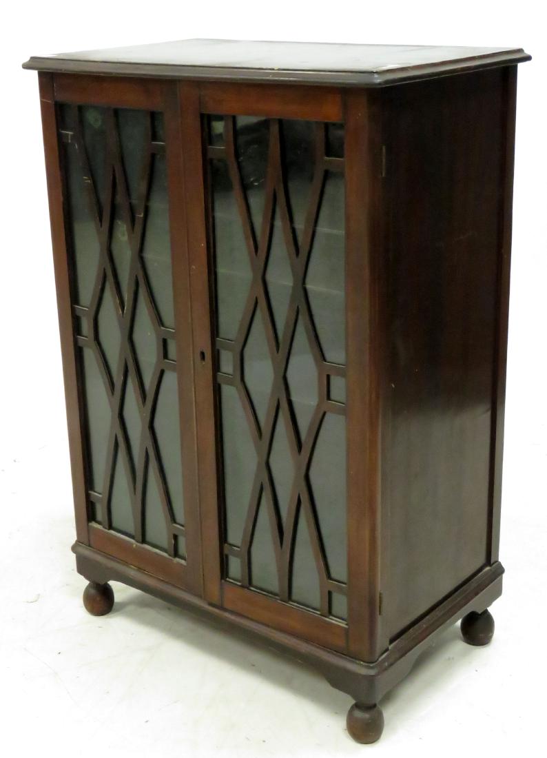 WALNUT DOUBLE-DOOR SHEET MUSIC CABINET. HEIGHT 39"; (1 of 1)