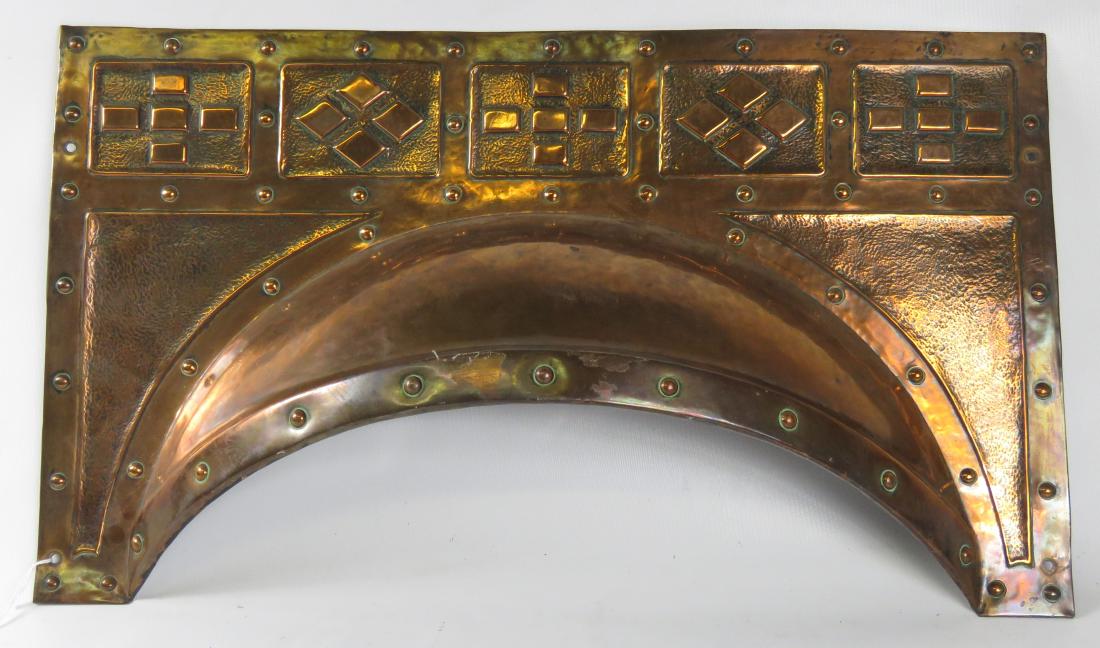 ARTS & CRAFTS HAND HAMMERED COPPER FIREPLACE SMOKE (1 of 2)