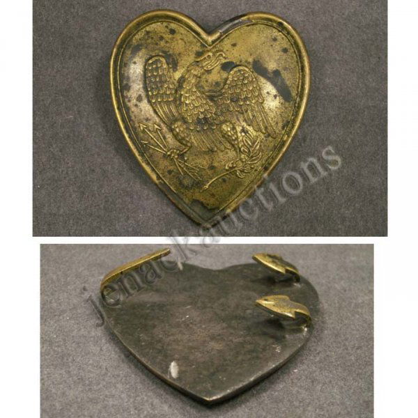 2219 CIVIL WAR, BRASS HEART SHAPED MARTINGALE WITH EAG