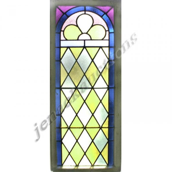 VINTAGE STAINED & LEADED GLASS WINDOW