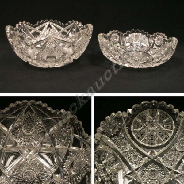 LOT (2) BRILLIANT CUT GLASS BERRY BOWLS