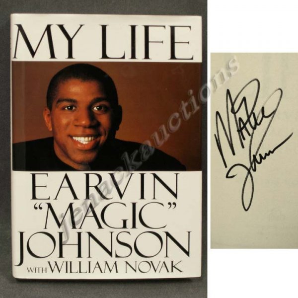 AUTOGRAPHED VOLUME-MY LIFE, SIGNED MAGIC JOHNSON