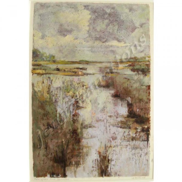 OIL ON PAPER, PACONIC LANDING, SIGNED W.B. HANSEN