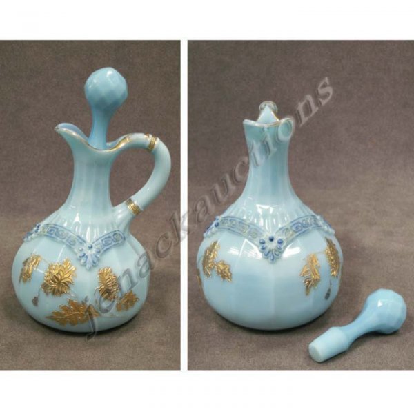 NORTHWOOD "CHRYSANTHEMUM SPRIG" CRUET & STOPPER
