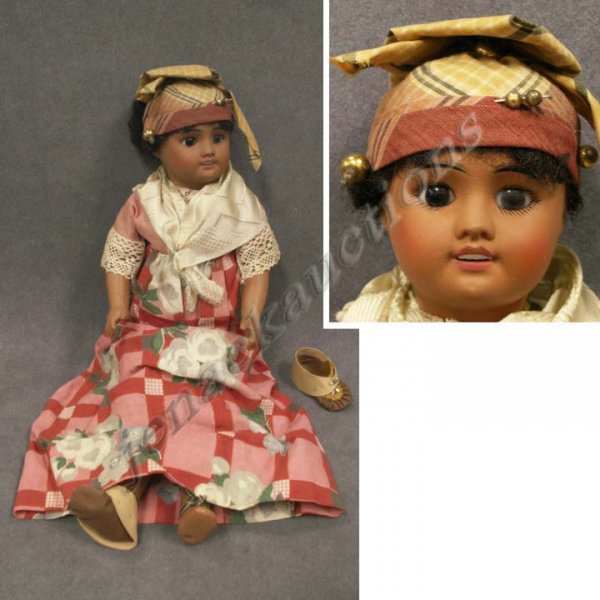 UNIS FRANCE BISQUE HEAD DOLL WITH COMPOSITION BOD