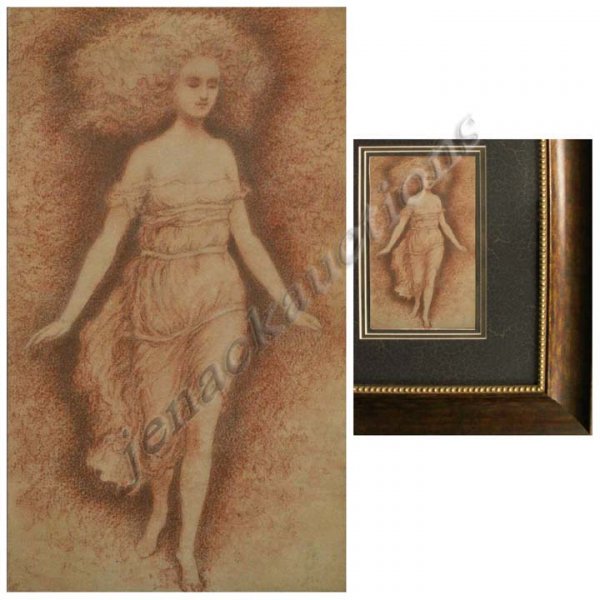 COLORED PENCIL/PAPER "FLORA", PRE-RAPHAELITE SCHO