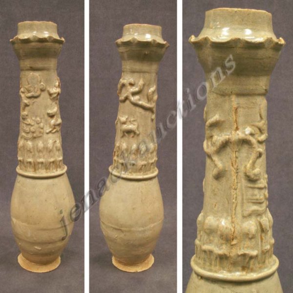 CHINESE GLAZED POTTERY FUNERARY VASE, SUNG