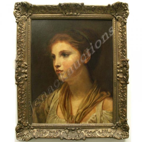 OIL ON CANVAS, PORTRAIT OF A YOUNG WOMAN