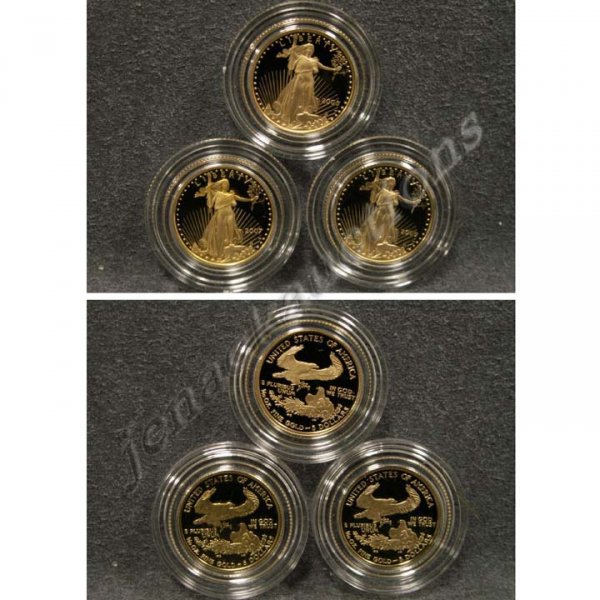 LOT (3) AMERICAN EAGLE GOLD PROFF COINS