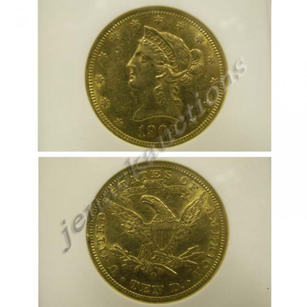 1903-O LIBERTY HEAD $10.00 GOLD COIN (ANACS AU-50)