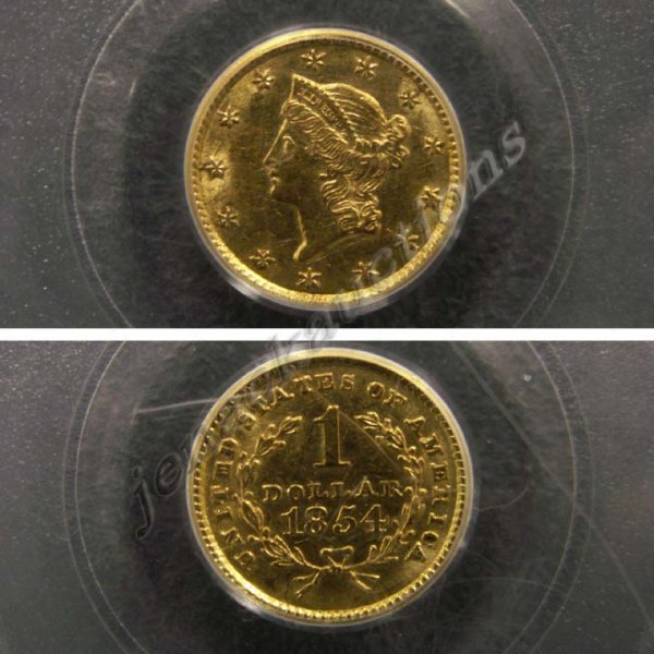 1854 LIBERTY HEAD $1.00 GOLD COIN-TYPE 1