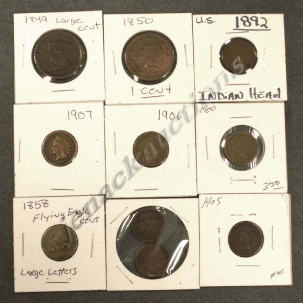 LOT (10) INCL. (8) INDIAN HEAD/FLYING EAGLE CENTS