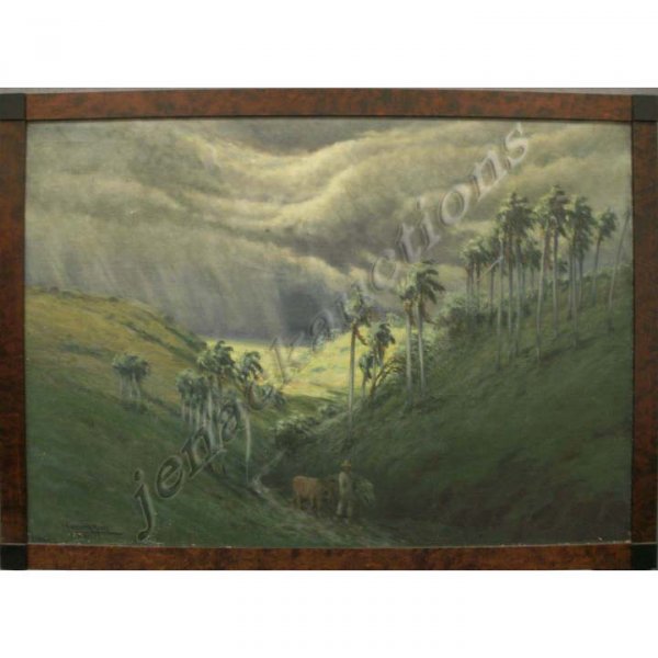 PAINTING, PASSING SHOWER-CUBA, A. RODRIGUEZ MOREY
