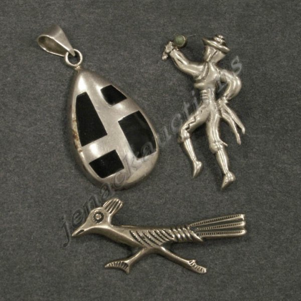 LOT (3) STERLING PINS & PENDANT