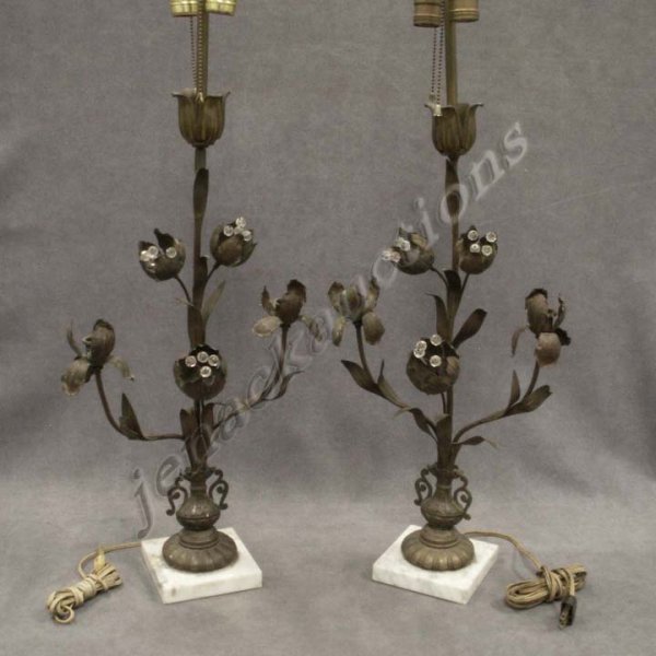 PAIR ARTS AND CRAFTS BRASS/COPPER CANDELABRA