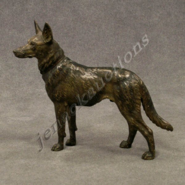 VIENNA POLYCHROMED BRONZE GERMAN SHEPHERD DOG