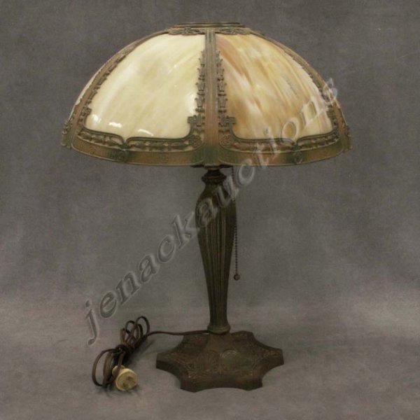 VINTAGE PATINATED METAL TABLE LAMP