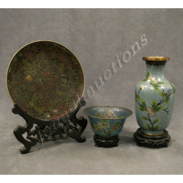 LOT (3) CHINESE CLOISONNE