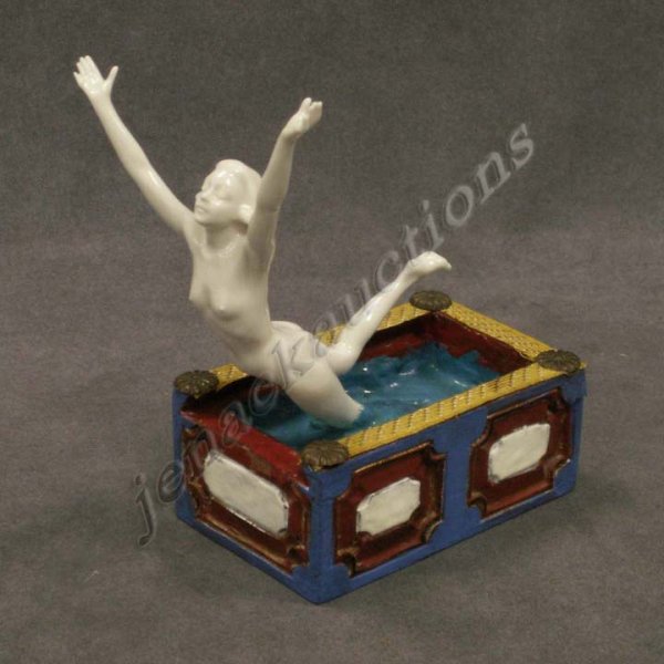 FOLK ART PORCELAIN AND PAINTED WOOD SCULPTURE