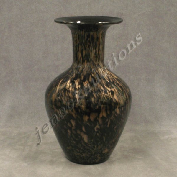 DESIGNER MODERN ART GLASS VASE WITH GOLD STONE