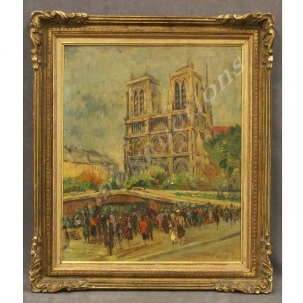RUSSIAN OIL ON ARTIST PANEL, VIEW IN PARIS