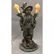 135: BRONZE FIGURAL LAMP, BOY WITH PUPPY, HAUBNER