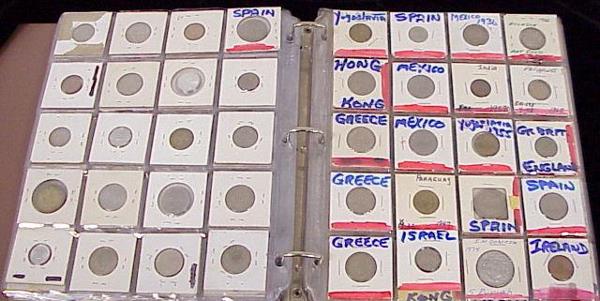 ALBUM (280) ASSORTED FOREIGN COINS
