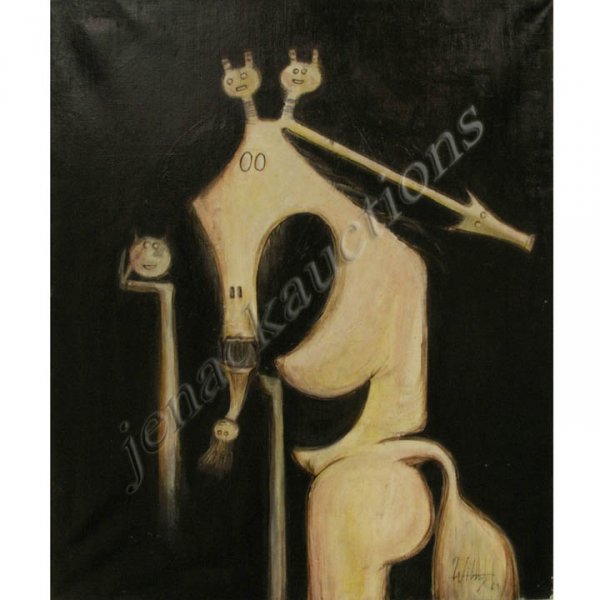 WILFREDO LAM (CUBA 1902-82), OIL ON CANVAS